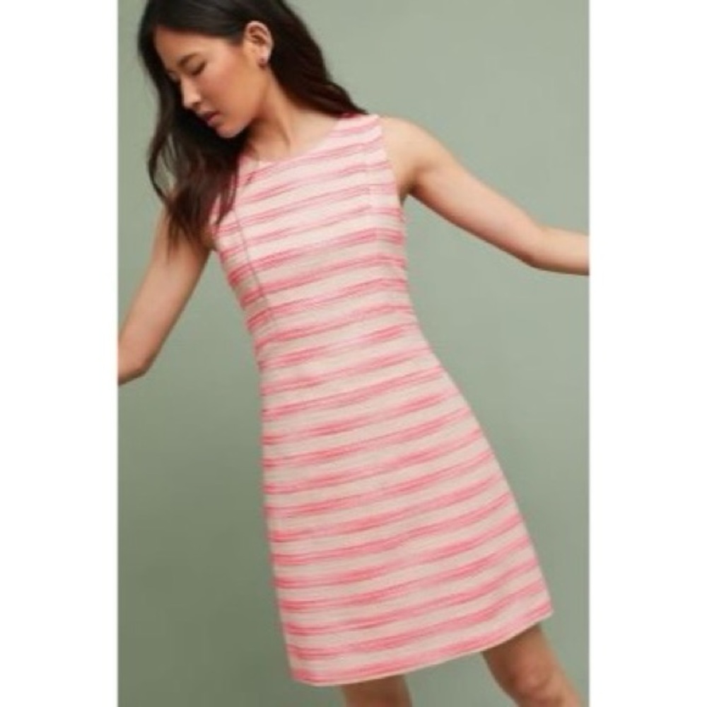 Eliza J Pink and Cream Sparkly Tweed Dress Sz 8